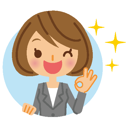 OKサインを出す女性スタッフのイラスト