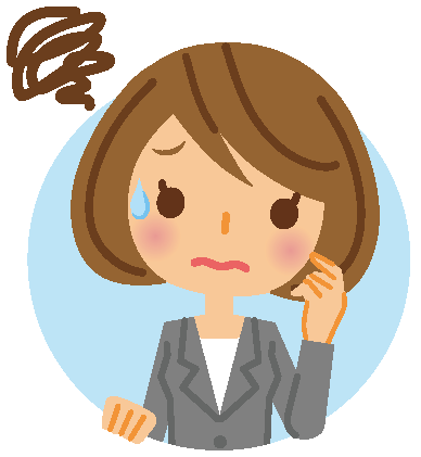 お金や仕事のことで悩む女性のイラスト