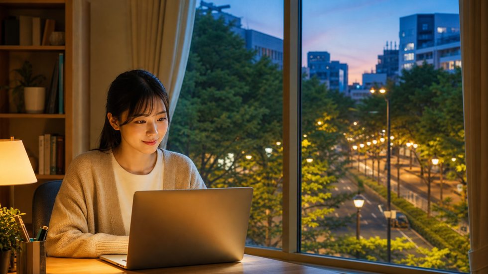 学生の在宅ワーク風景