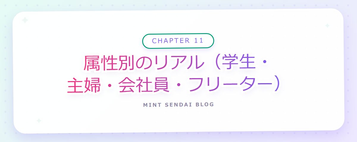 CHAPTER 11 属性別のリアル（学生・主婦・会社員・フリーター）（章見出しカード）