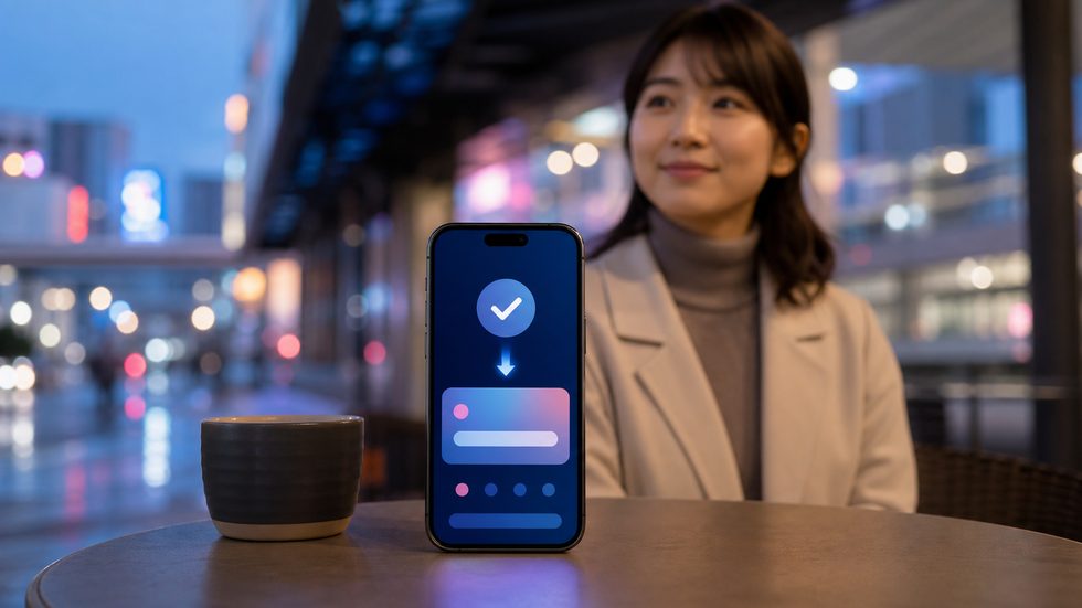 スマートフォンに届くチャットレディ日払い振込通知のイメージ