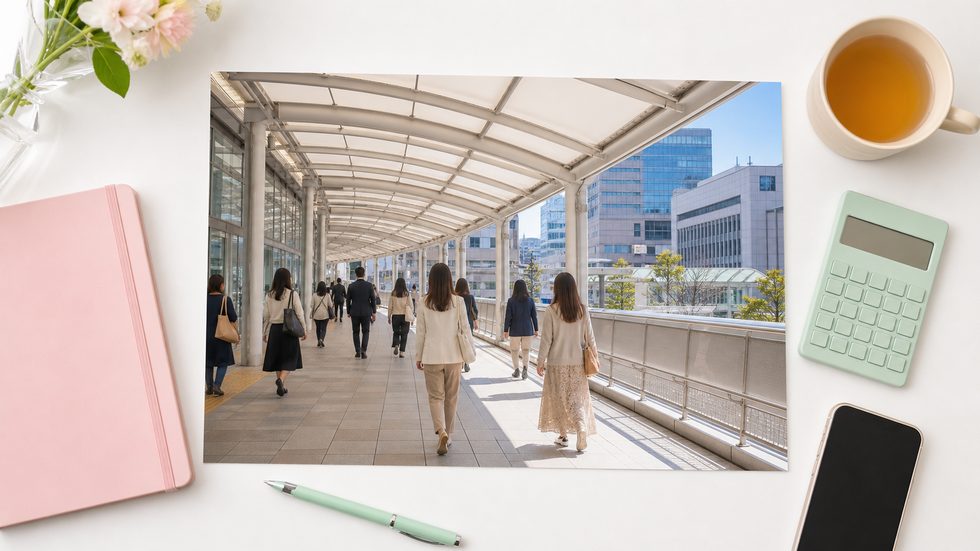 JR仙台駅名掛丁自由通路の風景・チャットレディ事務所ミント仙台への徒歩1分のルートイメージ