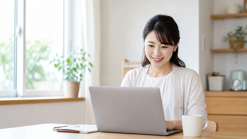 在宅でチャットレディとして稼働する主婦・OL・学生のイメージ(フリーランス・自由出勤)