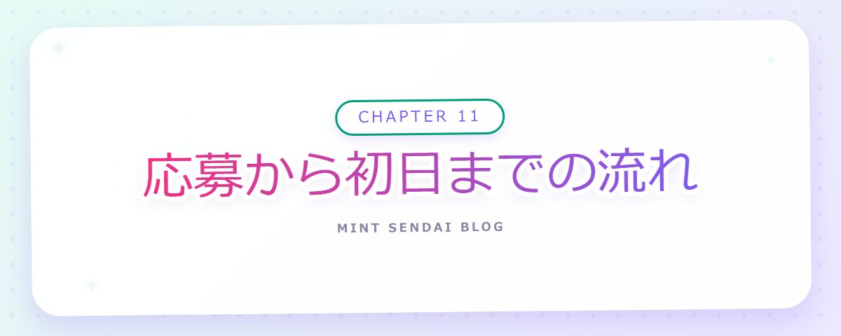 CHAPTER 11 応募から初日までの流れ(章見出しカード)