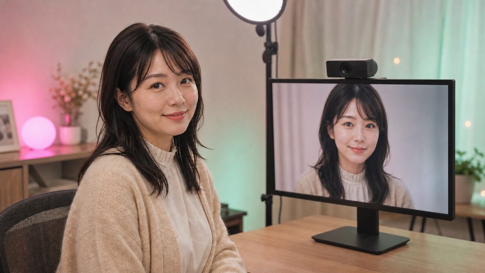 チャットレディ事務所の独自加工カメラと映り方の設定イメージ