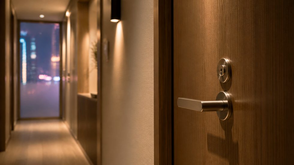 チャットレディ個室の鍵付きドア(完全防音・プライバシー保護の設備)