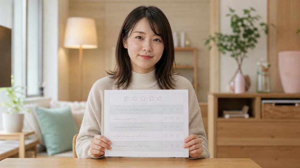 FEEDBACK SHEETのイメージ(10分以上のチャットごとにスタッフから届く評価シート)