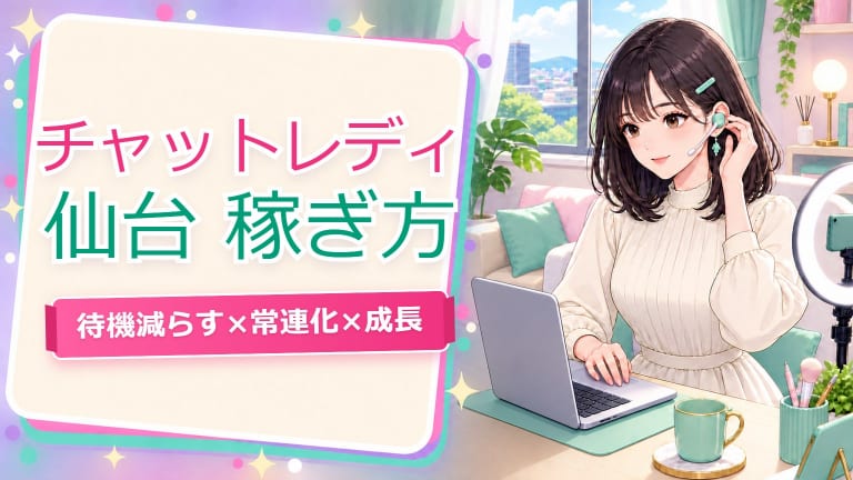 チャットレディ仙台【稼ぎ方完全版】待機減らす×常連化×成長の実践戦略のアイキャッチ画像