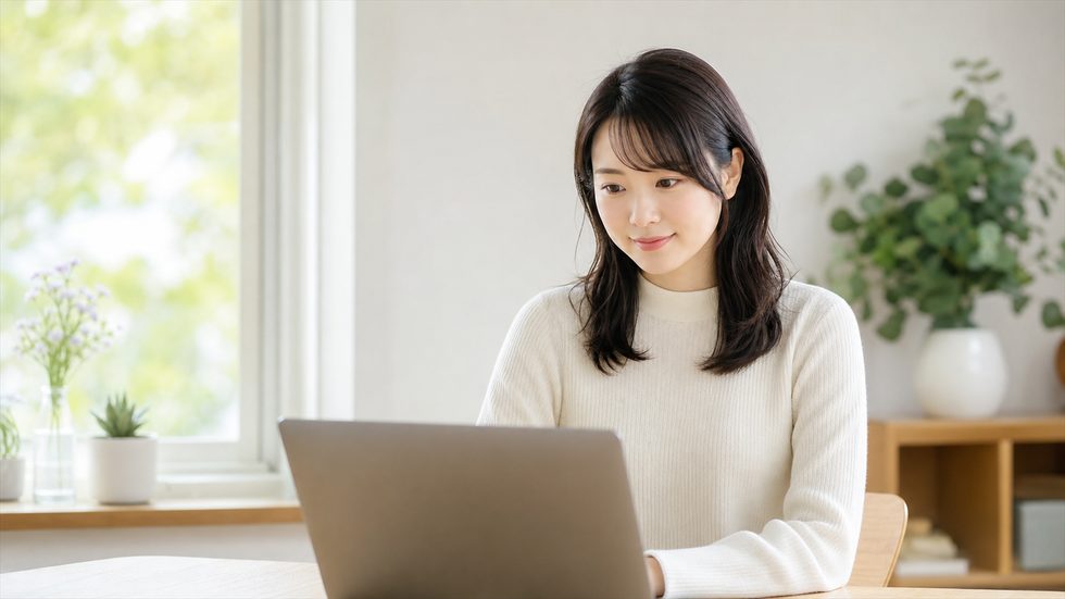 チャットレディの仕事が自分に向くか冷静に考える女性のイメージ