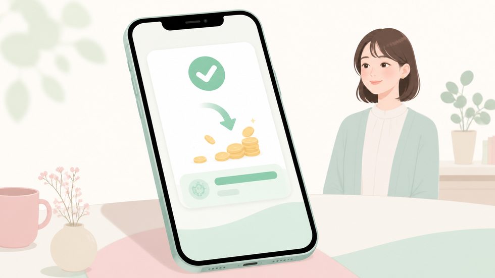 スマートフォンに届いた日払い振込の入金通知のイメージ