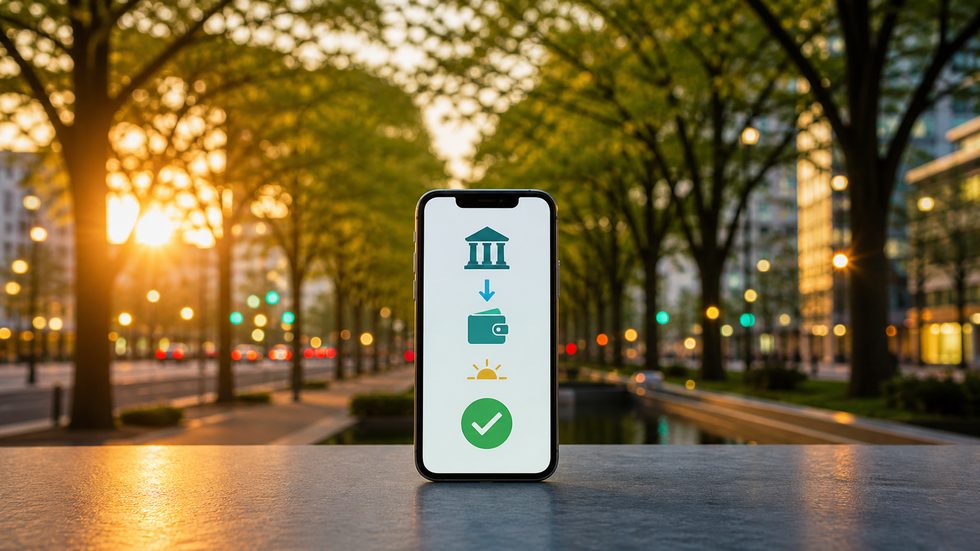 スマートフォンに表示された日払い振込通知のイメージ