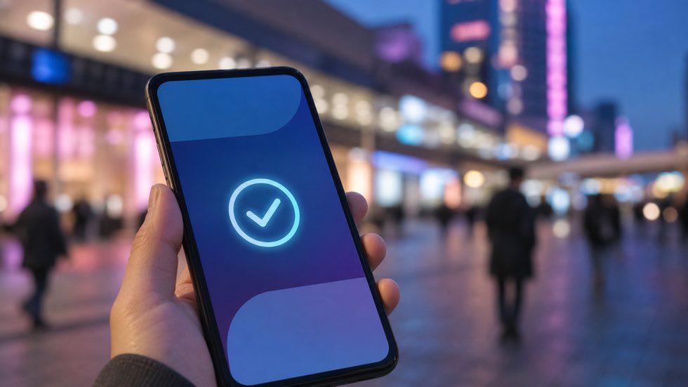 チャットレディの稼働終了後に日払い振込を確認するスマートフォンのイメージ