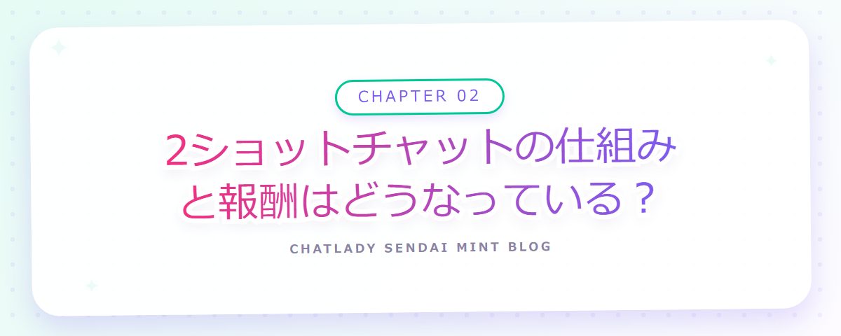 CHAPTER 02 2ショットチャットの仕組みと報酬はどうなっている?(章見出しカード)