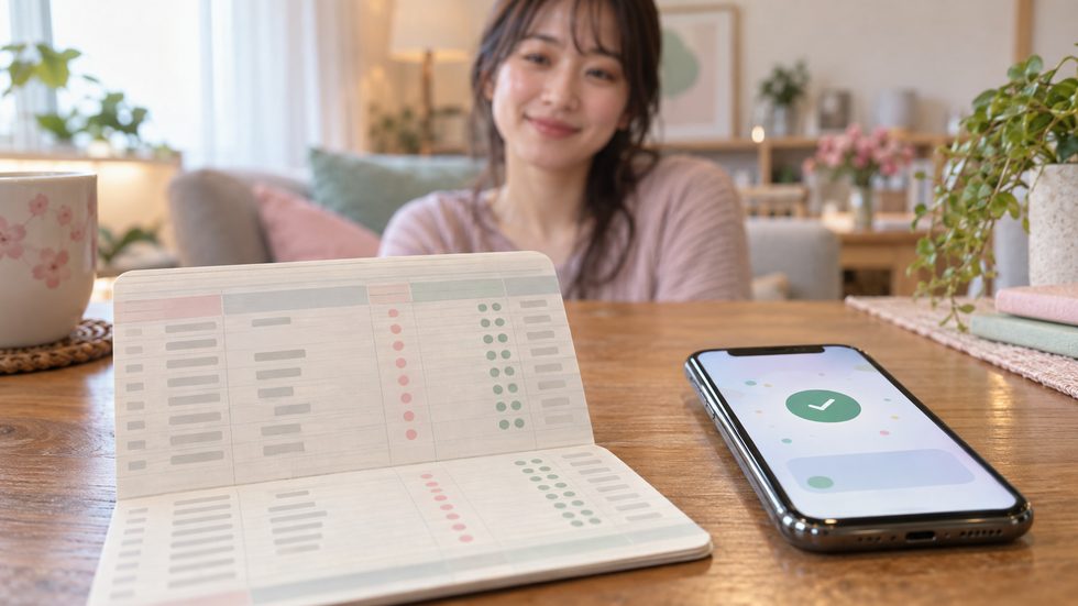日払い振込の明細が記載された通帳とスマホの入金通知画面