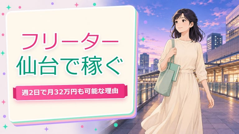 チャットレディ フリーター 仙台【週2日で月32万円実例】バイト掛け持ちOK