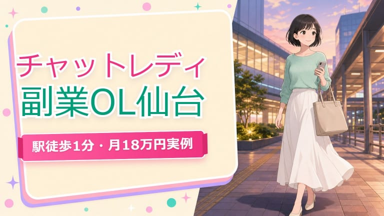 チャットレディ副業OL仙台【月18万円実例・仕事帰り通勤】会社バレ対策も