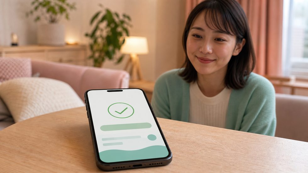日払い振込の通知画面が表示されたスマホ