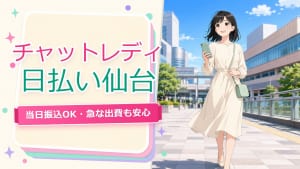 チャットレディ日払い仙台【当日振込OK】急な出費も安心の報酬システム