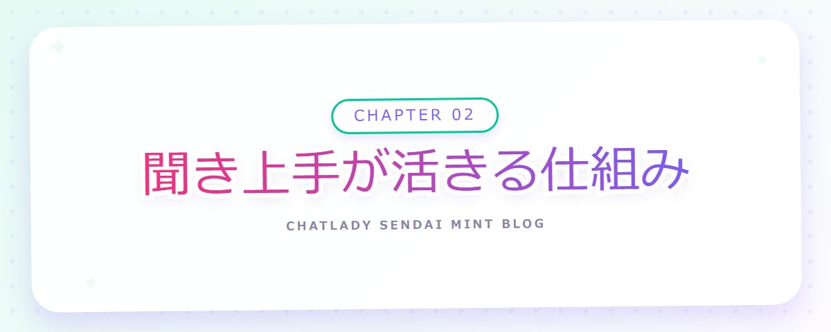 CHAPTER 02 聞き上手が活きる仕組み(章見出しカード)