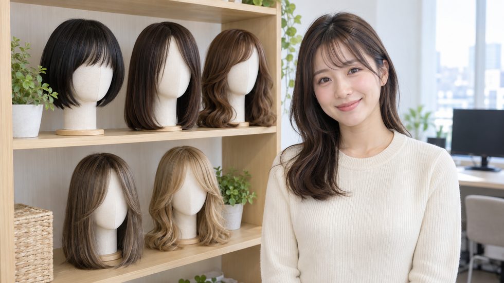 ウィッグの棚(仙台の事務所・無料レンタル)