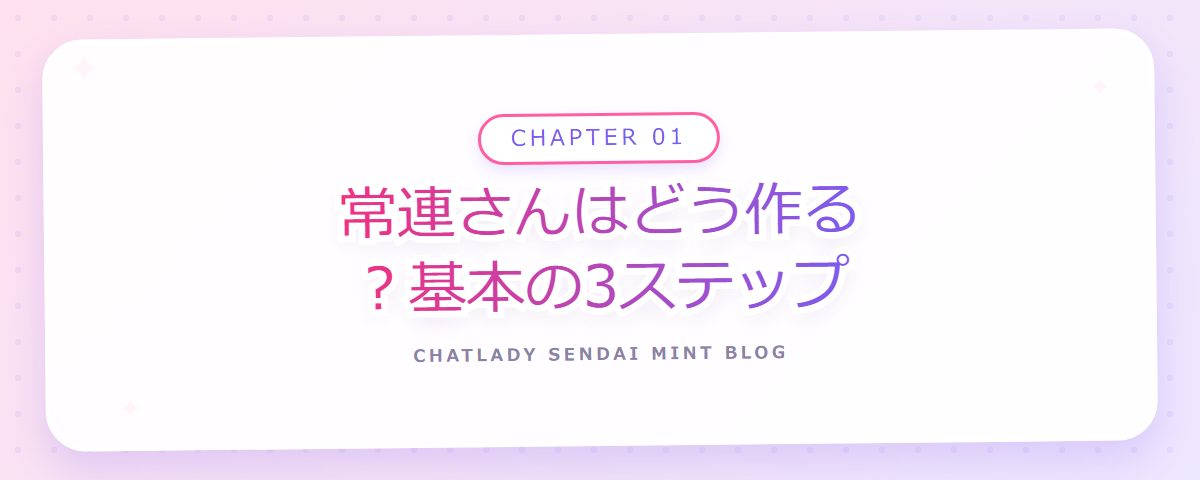 CHAPTER 01 常連さんはどう作る？基本の3ステップ（章見出しカード）
