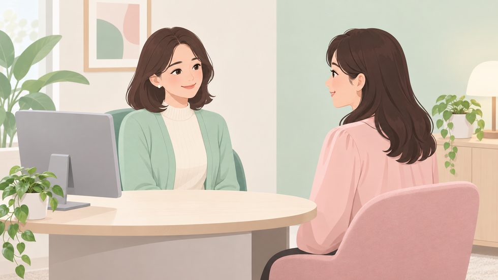 スタッフサポートのイメージ（女性スタッフとの相談）
