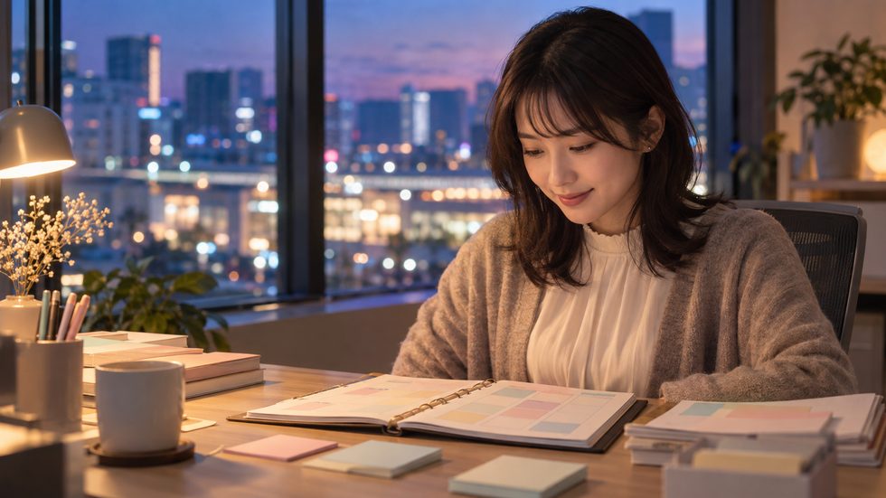 スケジュールと予定を整理する女性