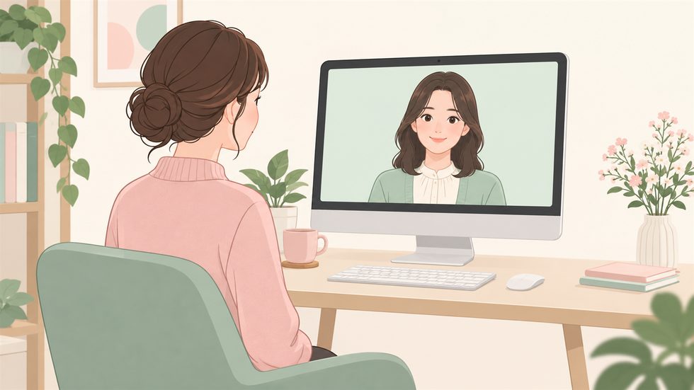 画面越しでスタッフに相談する様子(対面なし)