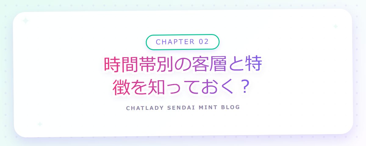 CHAPTER 02 時間帯別の客層と特徴を知っておく?(章見出しカード)