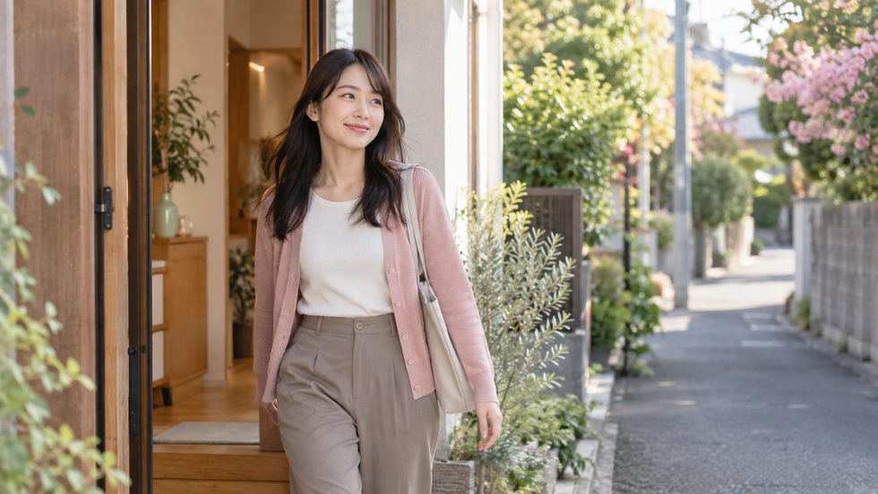 家族に言わずに通勤型で働く女性(仙台の日常風景)