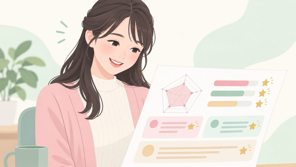 FEEDBACK SHEETの会話力・共感力スキルチャートを見るチャットレディ