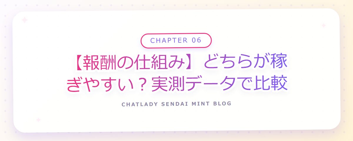 CHAPTER 06 【報酬の仕組み】どちらが稼ぎやすい?実測データで比較(章見出しカード)