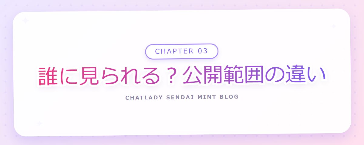 CHAPTER 03 誰に見られる？公開範囲の違い（章見出しカード）