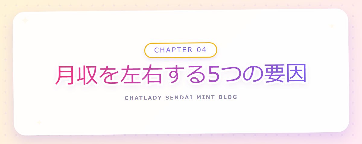 CHAPTER 04 月収を左右する5つの要因（章見出しカード）