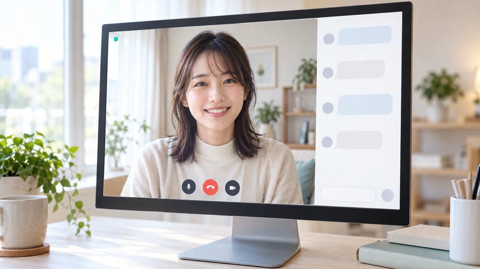 チャットレディの配信画面イメージ(名前表示あり)