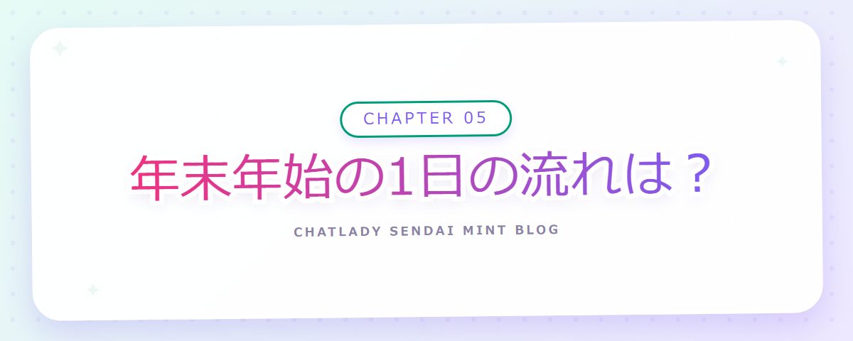 CHAPTER 05 年末年始の1日の流れは？（章見出しカード）