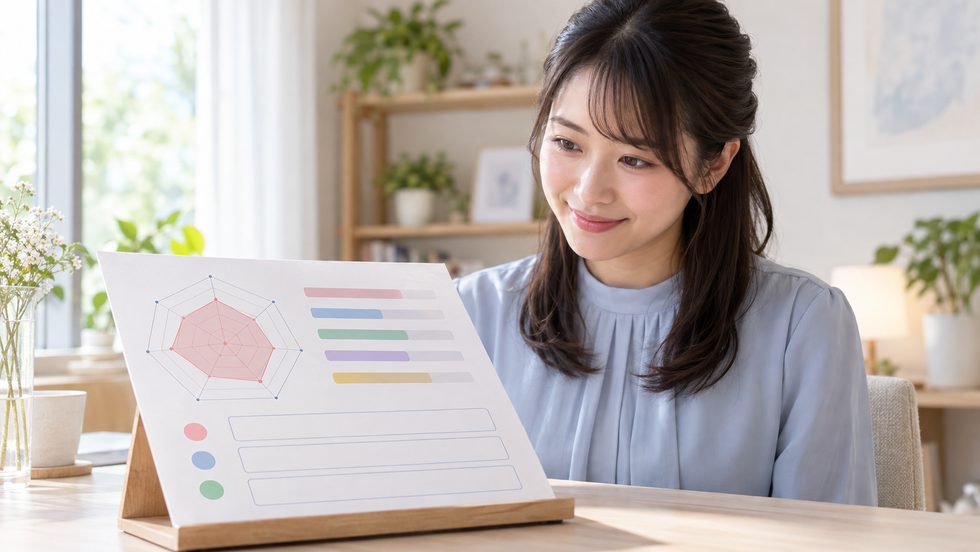 FEEDBACK SHEETの記入例(スキルチャートと評価)