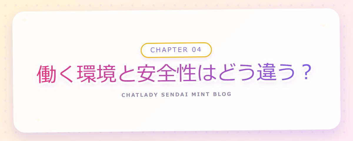 CHAPTER 04 働く環境と安全性はどう違う？（章見出しカード）