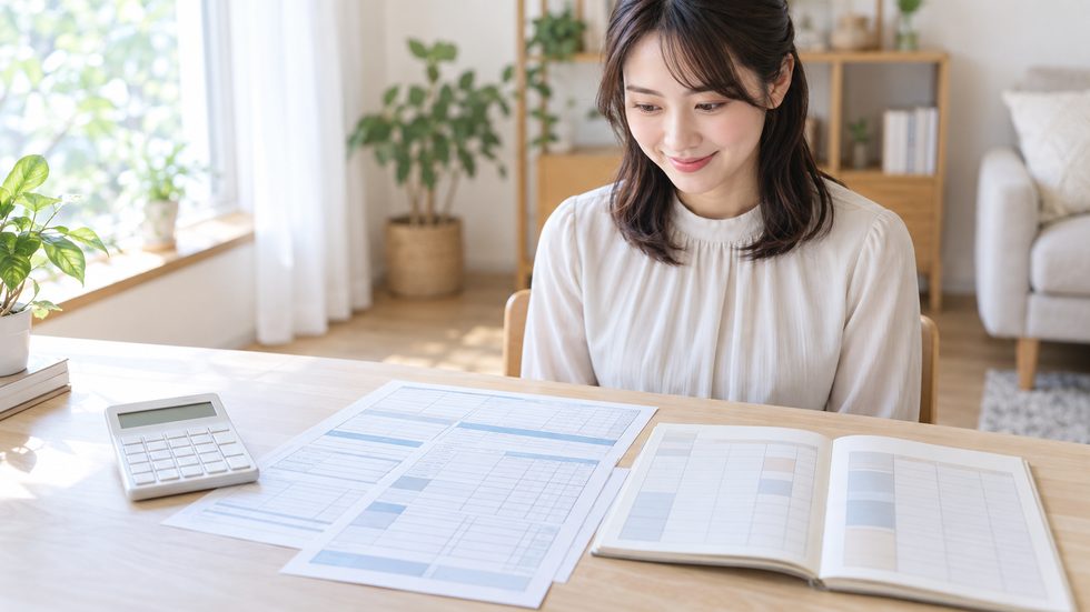 確定申告の書類とメモ（チャットレディの収入記録・税務準備）