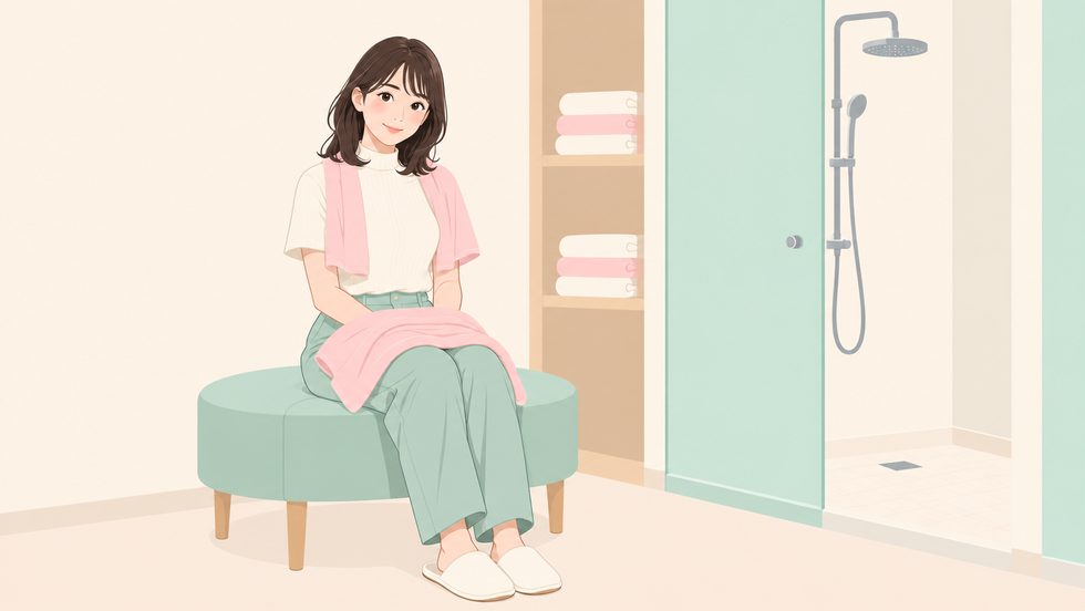 休憩中のシャワールーム（チャットレディ事務所の設備・仙台）
