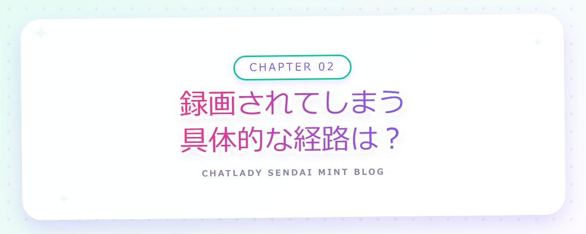 CHAPTER 02 録画されてしまう具体的な経路は?(章見出しカード)
