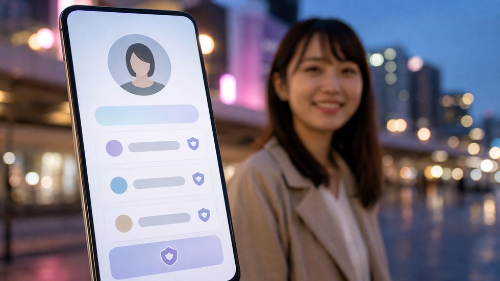 プロフィール画面の設定例(偽名・趣味の変更で身バレ防止)