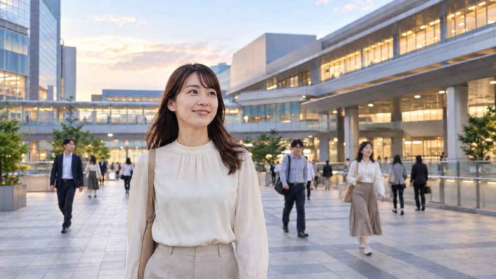 仙台駅前の夕方の風景（JR仙台駅徒歩1分の立地）