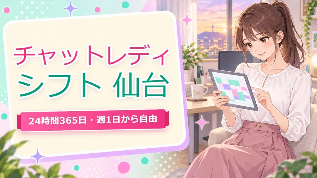 チャットレディ シフト 自由【仙台】週1日・24h自由出勤