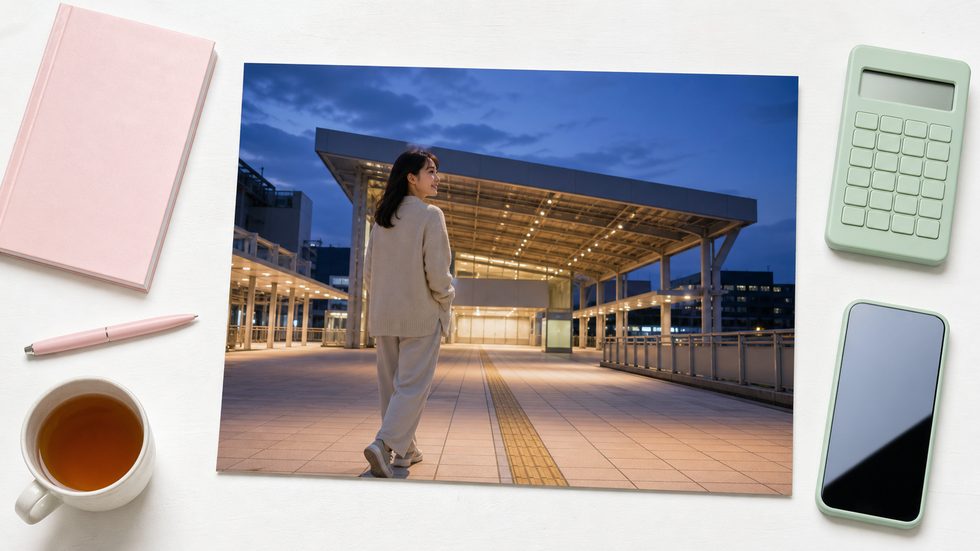 仙台駅北側名掛丁自由通路から徒歩1分の通勤風景（夕方）