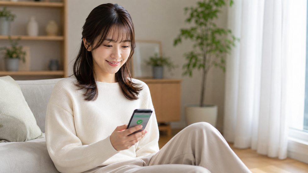 日払い振込の通知を確認するスマートフォン画面