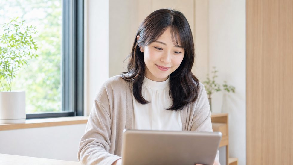 FEEDBACK SHEETを確認して成長を実感する様子