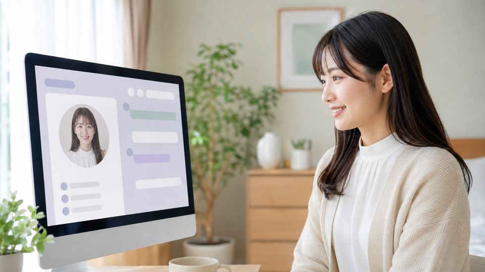 チャットサイトのプロフィール設定画面