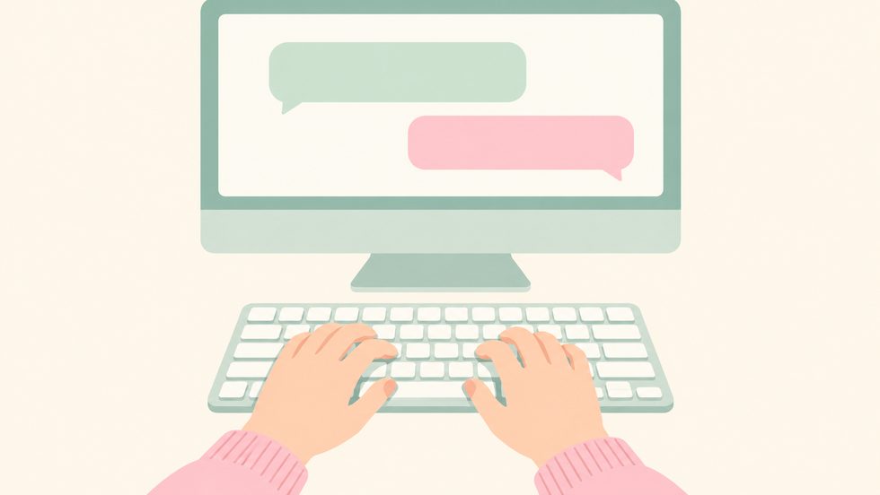 チャットレディが配信中の手元作業(キーボード入力)