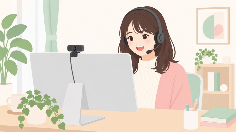 自宅でチャットレディ配信中の様子(在宅ワークのイメージ)